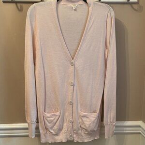 J. CREW Cardigan Long-Sleeve Tunic Length Sweater Size S in color Light Pink